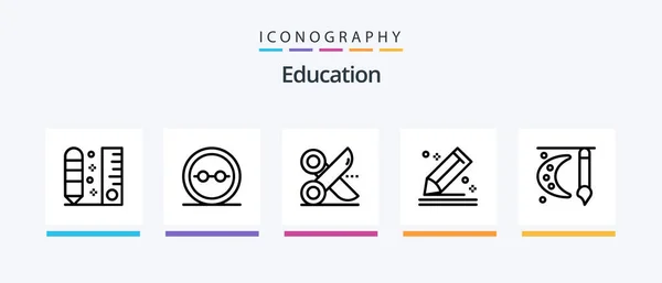 Education Line Icon Pack Including Certificate Academic Degree Student Stationery — Stock Vector