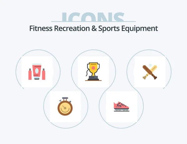 Fitness Recreation Sports Equipment Flat Icon Pack Icon Design Ball — Stockvektor