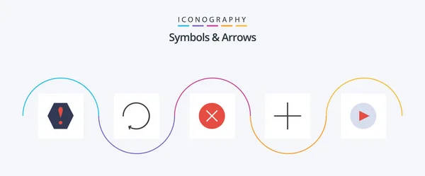 Symbols Arrows Flat Icon Pack Including Hide Circle — Stok Vektör