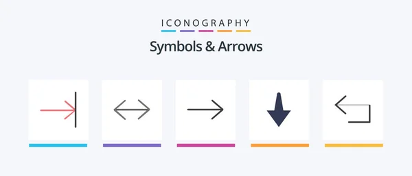 Числе Иконы Плоские Стрелы Точно Ответить Назад Creative Icons Design — стоковый вектор