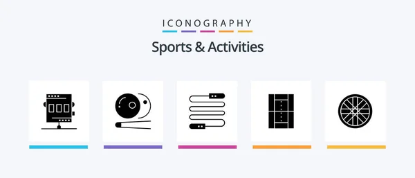 Sports Activities Glyph Icon Pack Including Recreation Game Sports Athletics — Archivo Imágenes Vectoriales