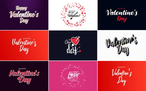 Love Word Art Design Heart Shaped Background Bokeh Effect — Stock Vector