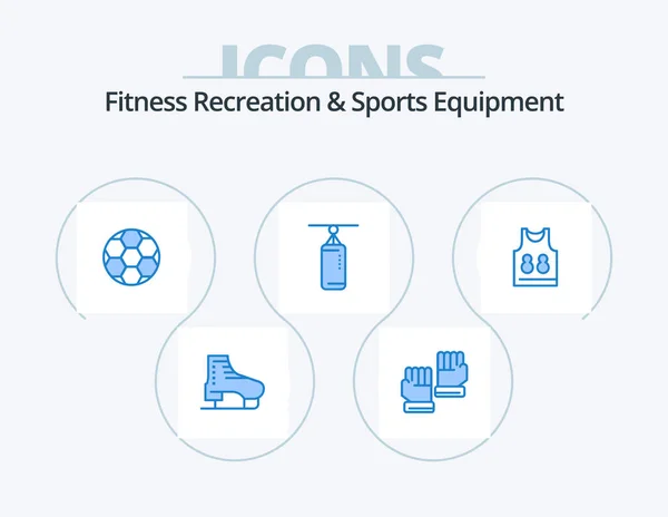 Fitness Recreation Sports Equipment Blue Icon Pack Icon Design Shirt — Wektor stockowy