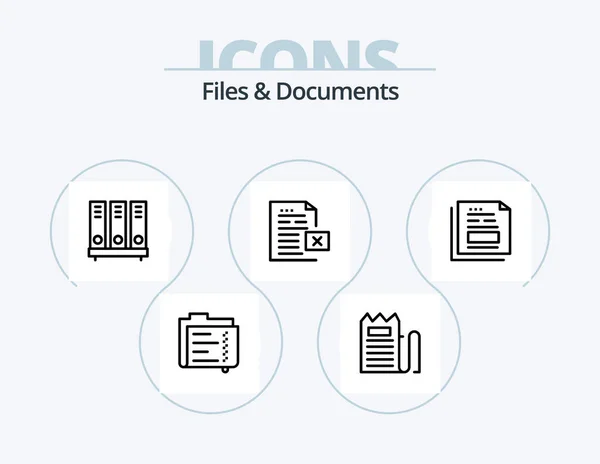 Files Documents Line Icon Pack Icon Design Newsletter Media File — Stock vektor