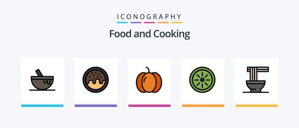 Food Line Filled Icon Pack Including Wrapper Food Cooking Candy — Stok Vektör
