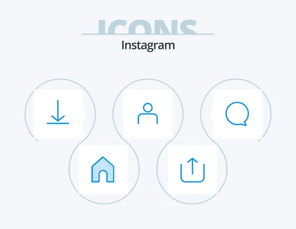 Instagram Blue Icon Pack Icon Design Instagram Twitter Chat Sets — Stockvektor