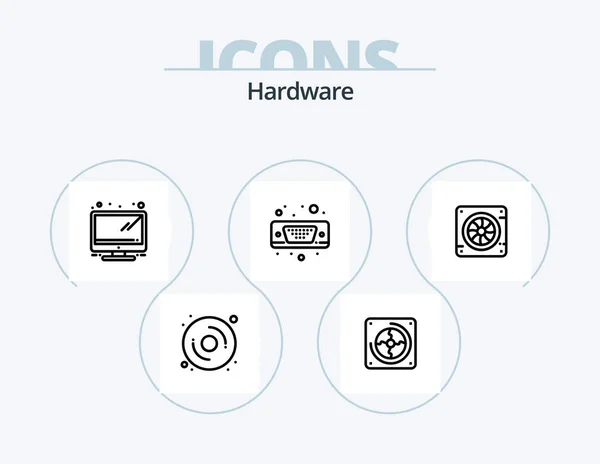 Hardware Line Icon Pack Icon Design Hardware Laptop Hardware Switch — Stok Vektör
