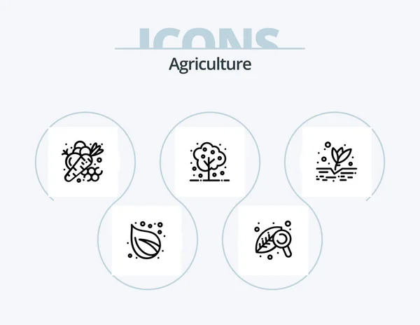 Agriculture Line Icon Pack Icon Design Farming Leaf Cultivation Agriculture — Stock vektor