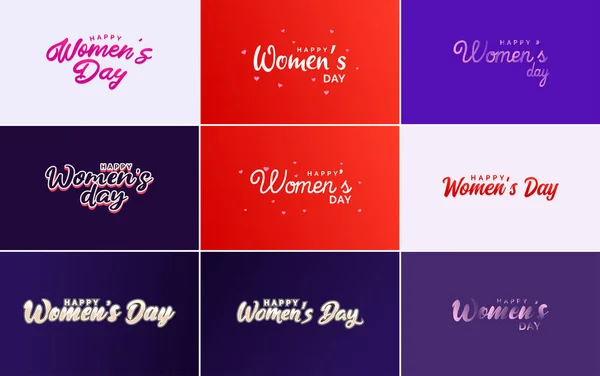 Set Cards International Women Day Logo — Vettoriale Stock