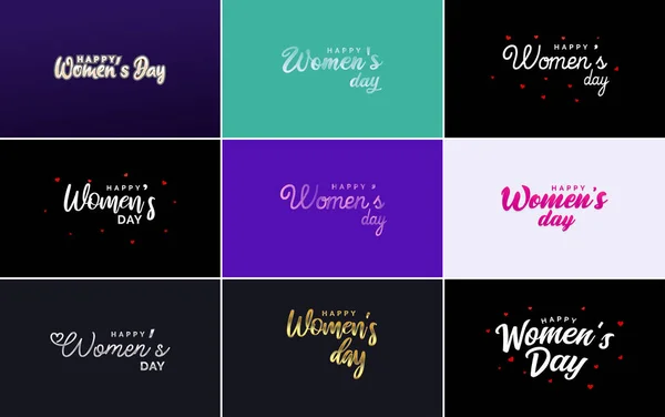 Abstract Happy Women Day Logo Woman Face Love Vector Design — Stok Vektör