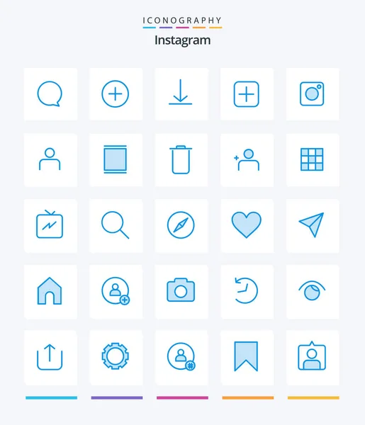 Creative Instagram Blue Icon Pack Instagram Photo Twitter Instagram Upload — Vector de stoc