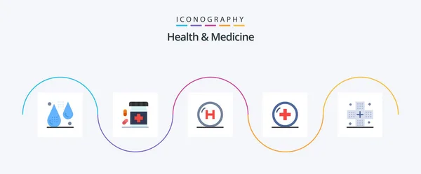 Health Medicine Flat Icon Pack Including Medical Health Fitness Line — Archivo Imágenes Vectoriales