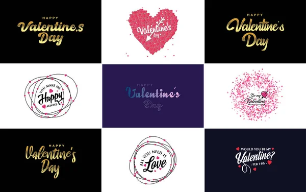 Днем Святого Валентина Шаблон Открытки Милой Темой Животного Розовый Цвет — стоковый вектор