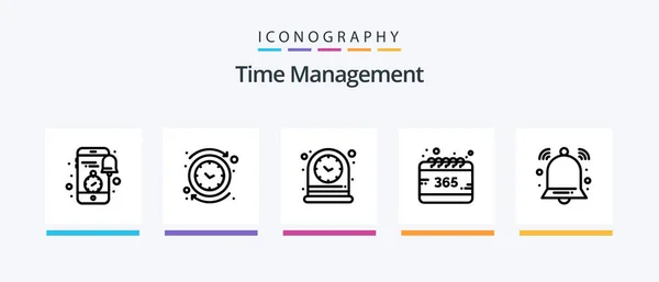 Time Management Line Icon Pack Including Clock Watch Watch Time — Stockvector