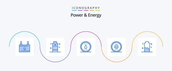 Power Energy Blue Icon Pack Including Power Electricity Low Computing — Stockový vektor
