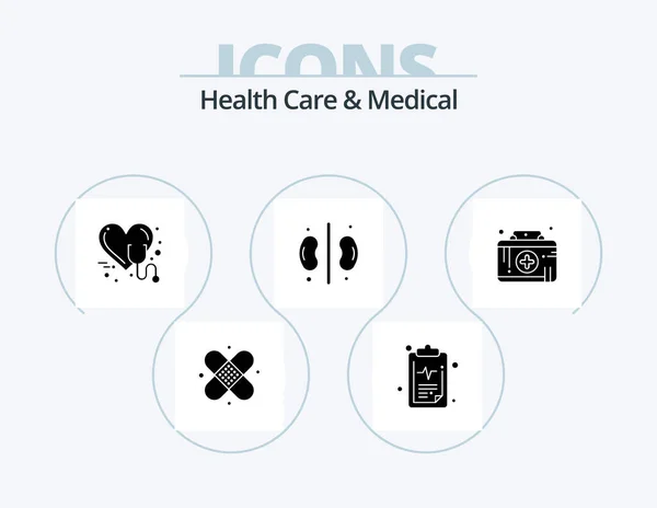 Health Care Medical Glyph Icon Pack Icon Design First Aid — Image vectorielle
