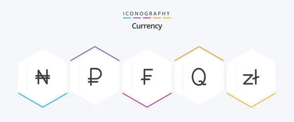 Currency Flat Icon Pack Including Money Poland Cash Zloty Centavo — Image vectorielle