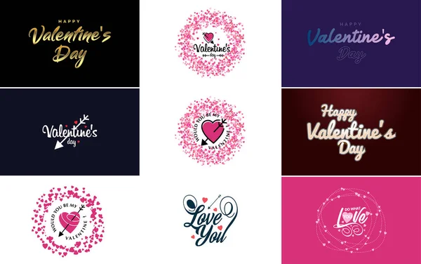 Valentine Valentine Holiday Lettering Greeting Card — Vettoriale Stock