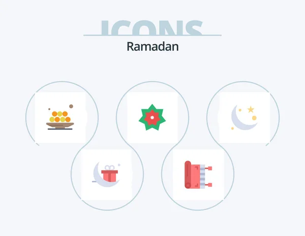 Ramadan Flat Icon Pack Icon Design Month Islam Ramadan Holy — Stock vektor