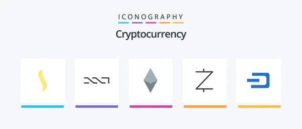 Cryptocurrency Flat Icon Pack Including Dash Crypto Crypto Currency Coin — Vettoriale Stock