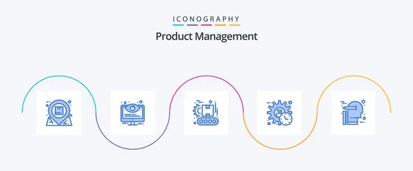 Product Management Blue Icon Pack Including Product Executive Options Administrator — Stock Vector
