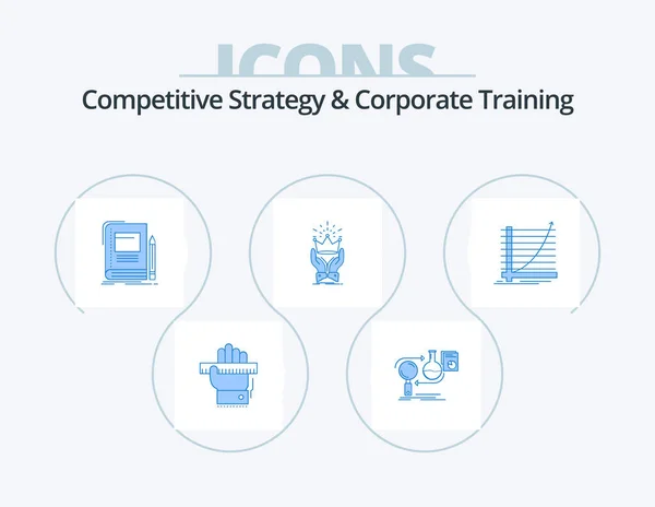 Competitive Strategy Corporate Training Blue Icon Pack Icon Design King — Stok Vektör
