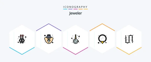 Jewellery Filledline Icon Pack Including Luxury Jewelry Jewelry Fashion Mala — Stockvektor