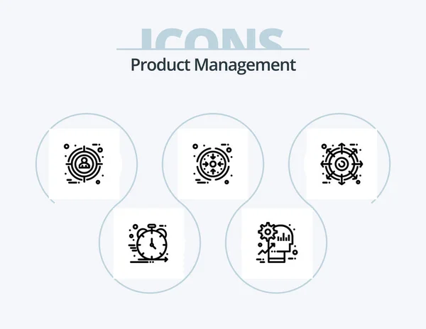 Product Management Line Icon Pack Icon Design Box Marketing Filter — Stock Vector