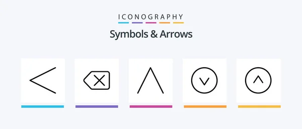 Symbols Arrows Line Icon Pack Including Arrow Information Creative Icons — Stockový vektor
