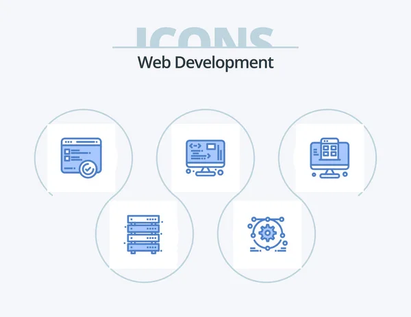 Web Development Blue Icon Pack Icon Design Web Page Web — Stockvektor