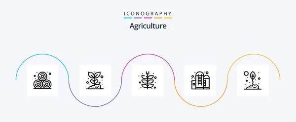 Agriculture Line Icon Pack Including Agriculture Grain Agriculture Container Harvesting — Archivo Imágenes Vectoriales