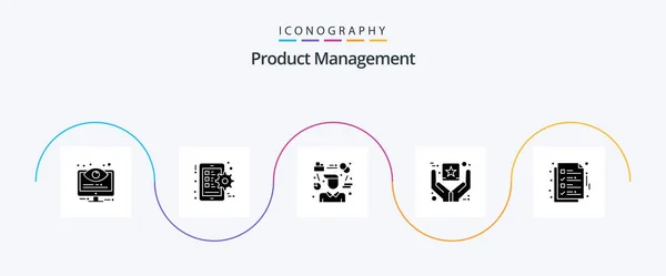 Product Management Glyph Icon Pack Including Goods Branding Smart Phone — Stok Vektör