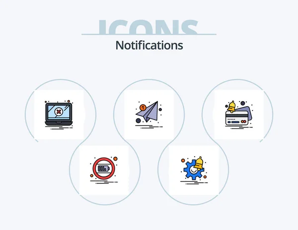 Notifications Line Filled Icon Pack Icon Design Device Notification Country — Wektor stockowy