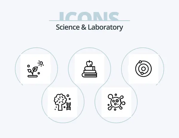 Science Line Icon Pack Icon Design Science Trees Molecule Science — Archivo Imágenes Vectoriales