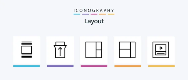Layout Line Icon Pack Including Steps Creative Icons Design — Image vectorielle