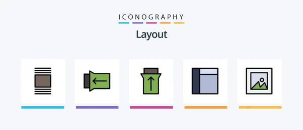 Layout Line Filled Icon Pack Including Accounts Layout Creative Icons — Image vectorielle