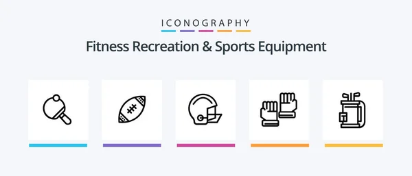 Fitness Recreation Sports Equipment Line Icon Pack Including Skating Skate — Stockový vektor