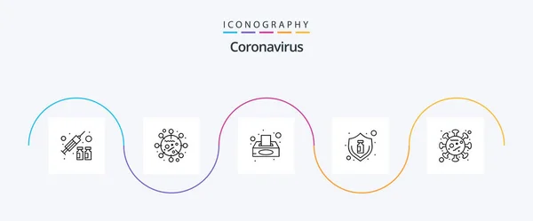 Coronavirus Line Icon Pack Including Corona Virus Box Vaccine Flu — Stock Vector