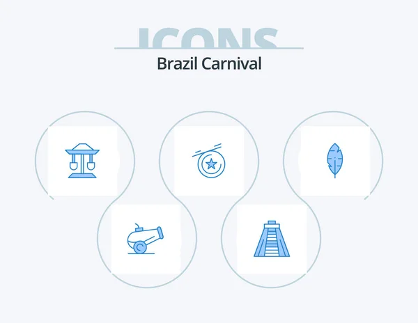 Brazil Carnival Blue Icon Pack Icon Design Balance Ink — Stok Vektör