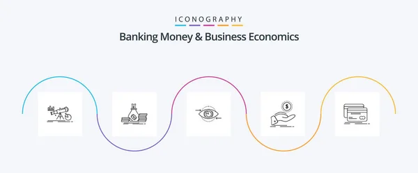Banking Money Business Economics Line Icon Pack Including Debt Help — Archivo Imágenes Vectoriales