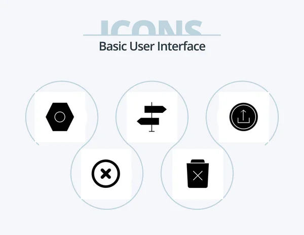 Basic Glyph Icon Pack Icon Design Basic Signs Basic Direction — Stock vektor