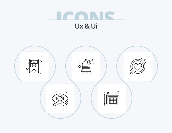 Line Icon Pack Icon Design Vision Eye Configuration Reminder Bell — Διανυσματικό Αρχείο