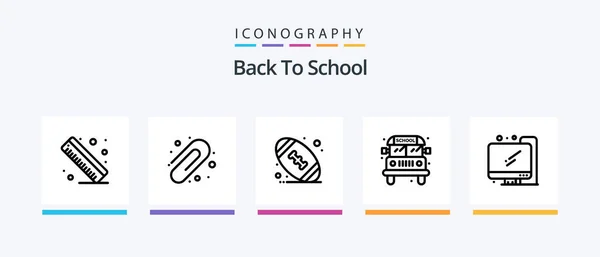 Back School Line Icon Pack Including Calendar School Education School — Stockový vektor