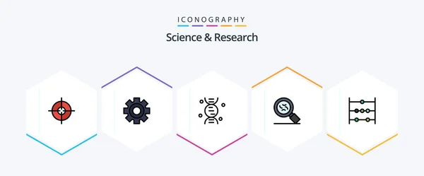 Science Filledline Icon Pack Including Science Research Math Virus — Vettoriale Stock