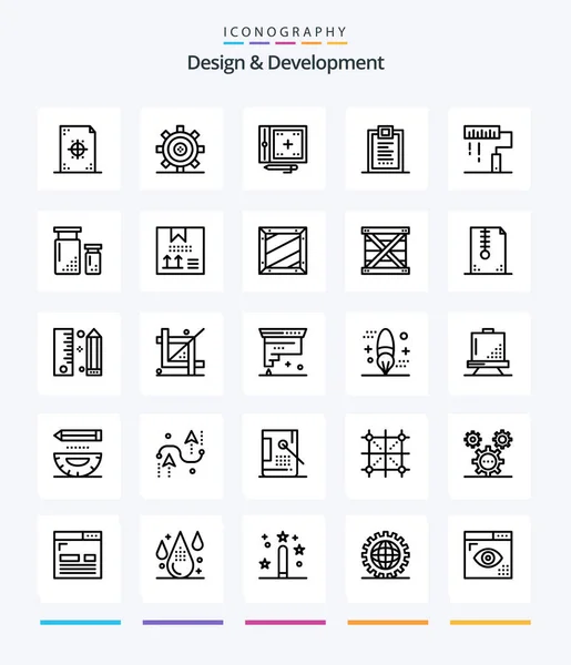 Creative Design Development Outline Icon Pack Delivery Coding Gear Programing — Stok Vektör