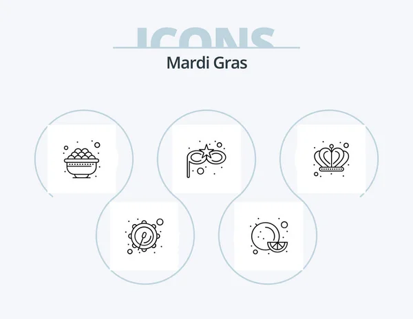 Mardi Gras Line Icon Pack Icon Design Mardi Gras Lys — Image vectorielle
