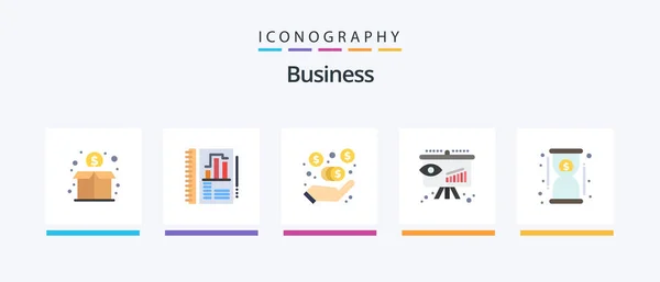 Business Flat Icon Pack Including Timer Deadline Commission Strategy Consumer — Stockvector