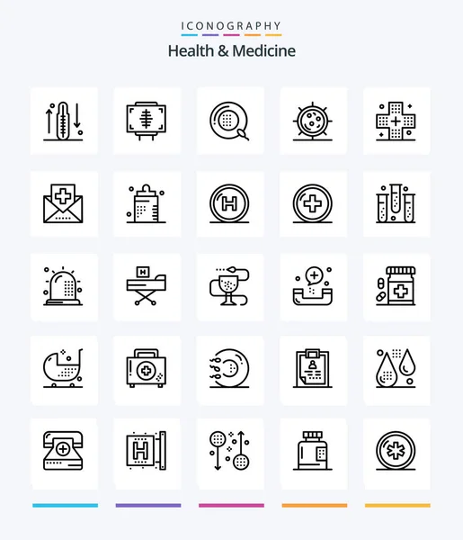 Creative Health Medicine Outline Icon Pack Disease Baby Health Medicine — Archivo Imágenes Vectoriales