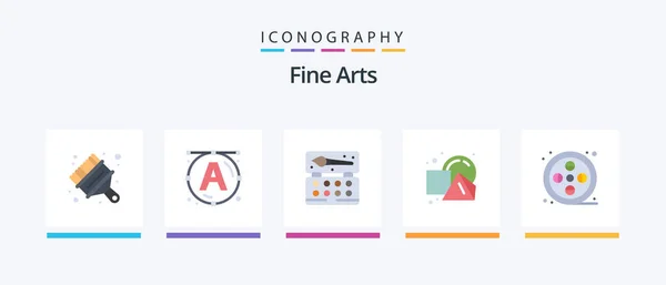 Fine Arts Flat Icon Pack Including Arts Real Arts Squares — Stock Vector