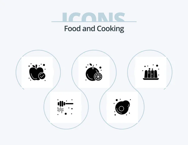 Food Glyph Icon Pack Icon Design Food Food Cake Fruit — Stockový vektor